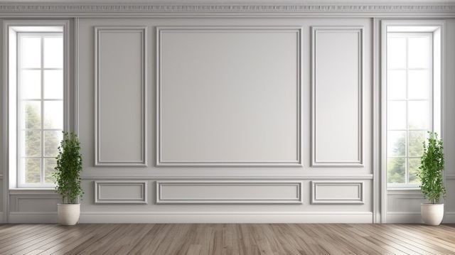 Picture moulding on a wall