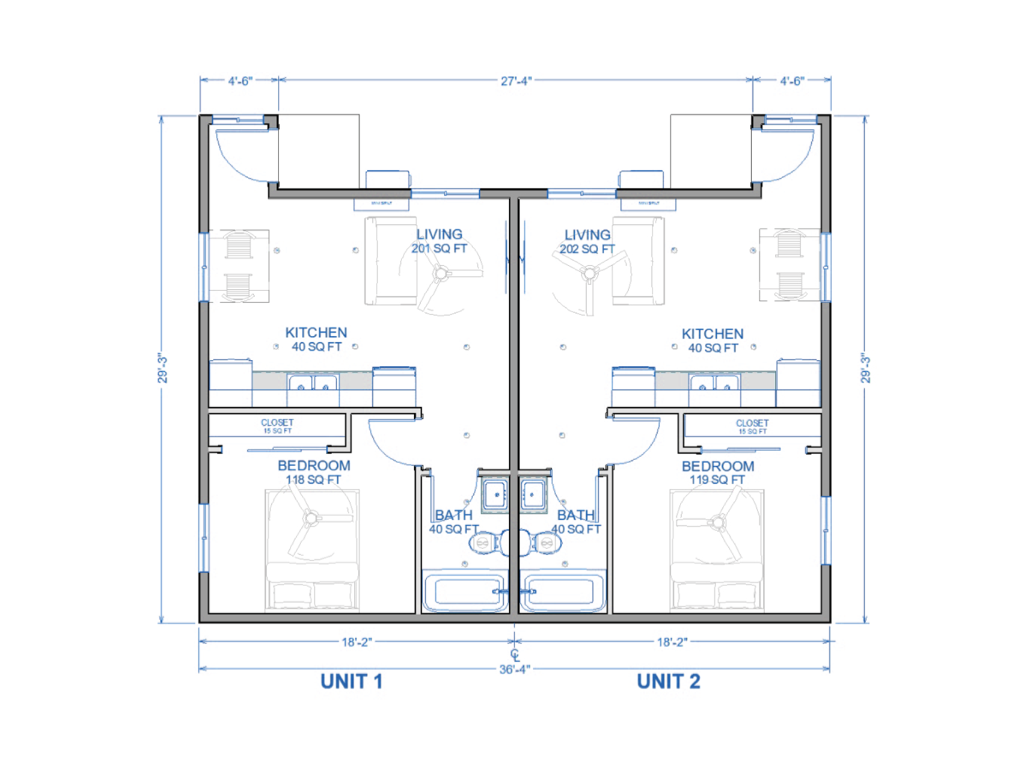 2 unit adu floorplan