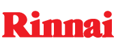 Rinnai logo in red.