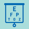 Blue eye chart with 