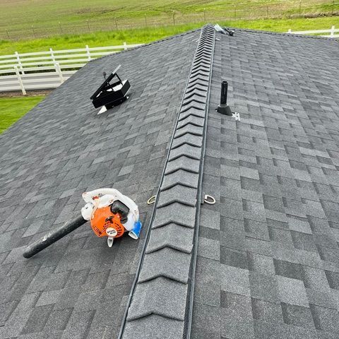 Professional roofing tools on a roof in Salem, OR.