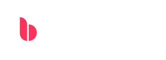 Pink stylized lowercase “b” logo on a white background