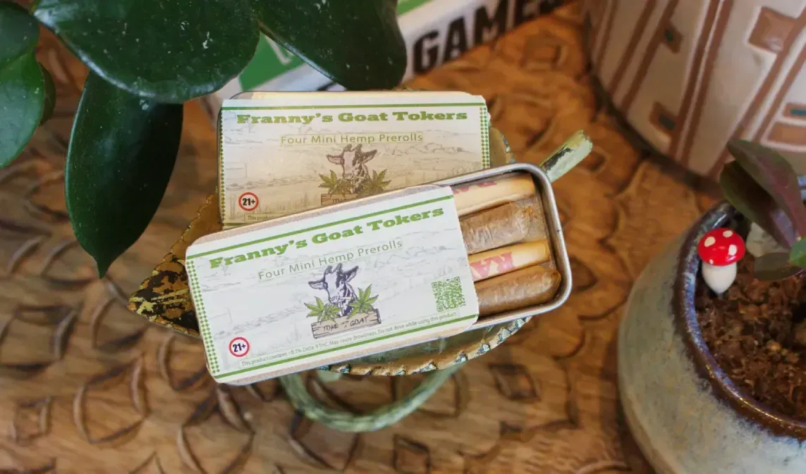 product photography of hemp prerolls
