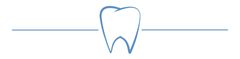 A light blue tooth icon between two horizontal lines.