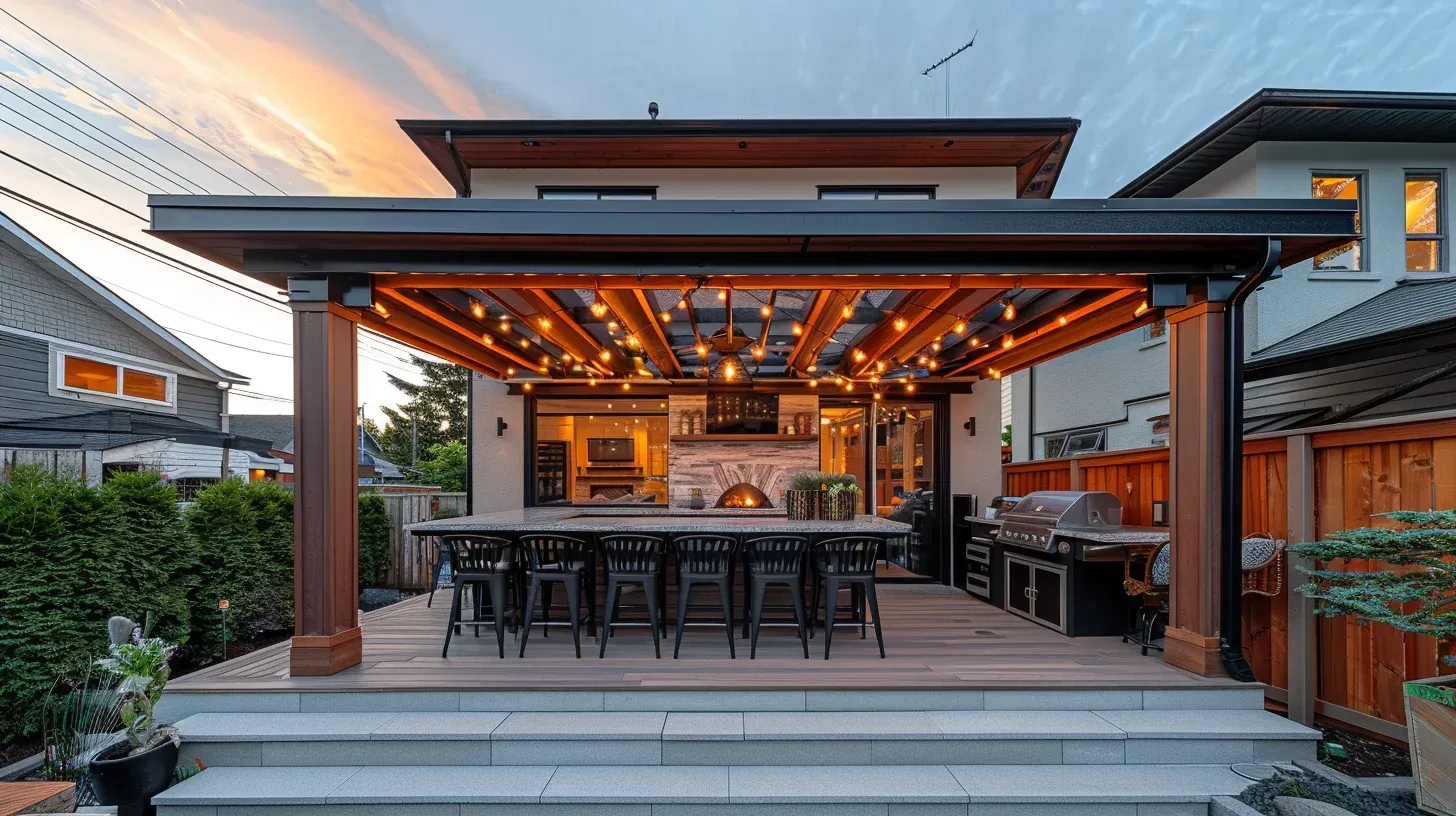 Sun Deck Burnaby designed for homes that receive afternoon light exposure. Cooling shade options offered with pergola roofing. Smart heat-balance design.
Rooftop Deck Burnaby converts unused roof area into premium social space with safety rails, drainage design, and membrane protection. Skyline seating transforms atmosphere entirely. A luxury addition.
Privacy Panel Deck Burnaby blocks neighbour viewlines using cedar slats or frosted panels. Great for dense communities like Metrotown. Comfort through separation.
LED Landscape Deck Burnaby installs tread lighting, rail glow, and ambient strips for warm night settings. Practical and visually striking. Night entertainment shines.
Outdoor BBQ Kitchen Deck Burnaby builds grill zones with prep counters, storage, and Pergola roof options. Seamless cooking outdoors. The social hotspot of the home.