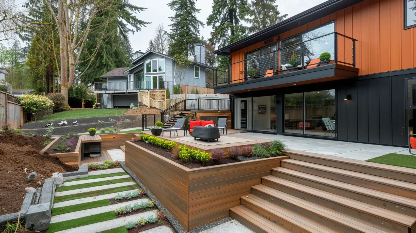 Aluminum Rail Deck Burnaby durable and low-care for weather exposure. Powder-coated finish resists rust. Clean long-term railing.
Cable Rail Modern Deck Burnaby keeps open sightlines while remaining strong. Great for sleek architecture. Minimalist finish.
Cool Grey Deck Burnaby matches most exterior palettes and stays on-trend. Works especially well with black trim. Timeless colour selection.
Cedar Pergola Shade Deck Burnaby allows airflow with filtered sunlight. Add night lighting for softness. A cozy unstructured lounge.
PVC Decking Burnaby excels against moisture and doesn’t require oiling. Lifetime-friendly deck. Perfect near pools or wet soil.
Balcony Upgrade Burnaby modernizes exteriors with vinyl and railing refresh. Condo value increases visually. Crisp and contemporary.