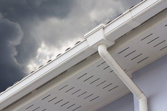 White Seamless Gutter — Beaver Damn, WI — Heimerl Corporation White Seamless Gutter — Beaver Damn, WI — Heimerl Corporation