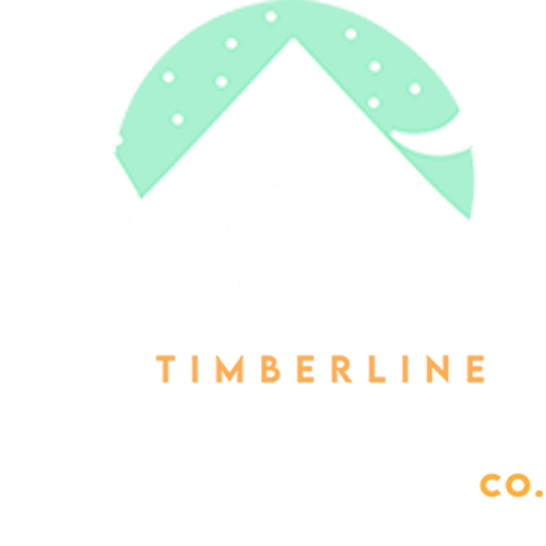 Logo: Mint green mountain peak with white dots, below