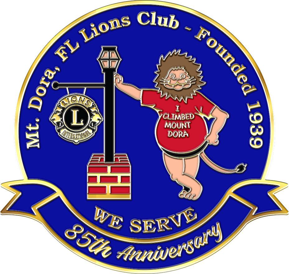 A logo for the mt. doga fl lions club