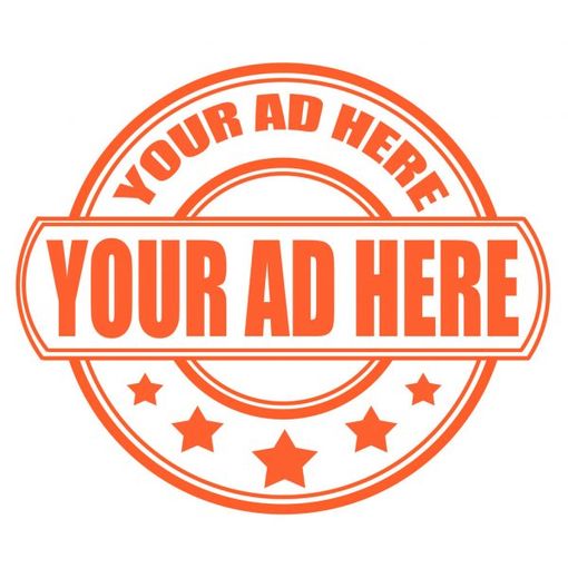 An orange stamp that says your ad here