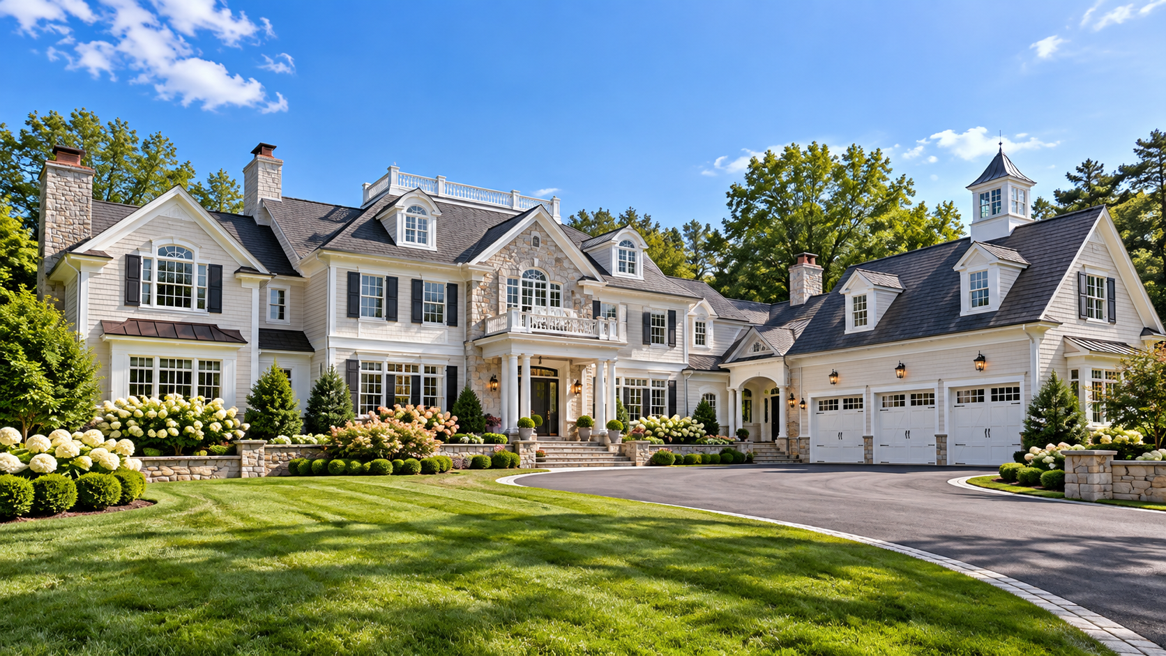 Large 10,000-square-foot Colonial home in Dover, MA where PowerBees performed Air Duct Cleaning
