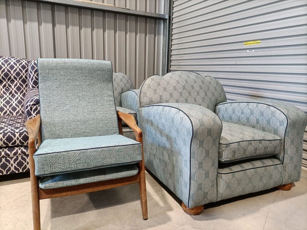 A Chair With A Floral Pattern Is Sitting In A Room — Ocean Charm Upholstery In Southport, QLD