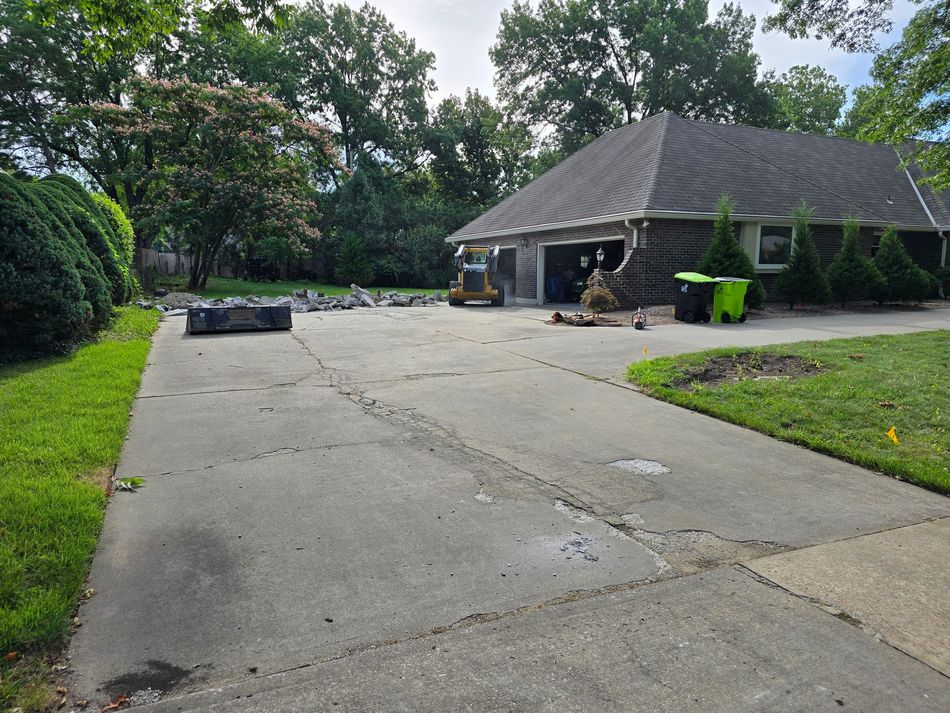 Concrete driveway replacement project in Olathe, KS