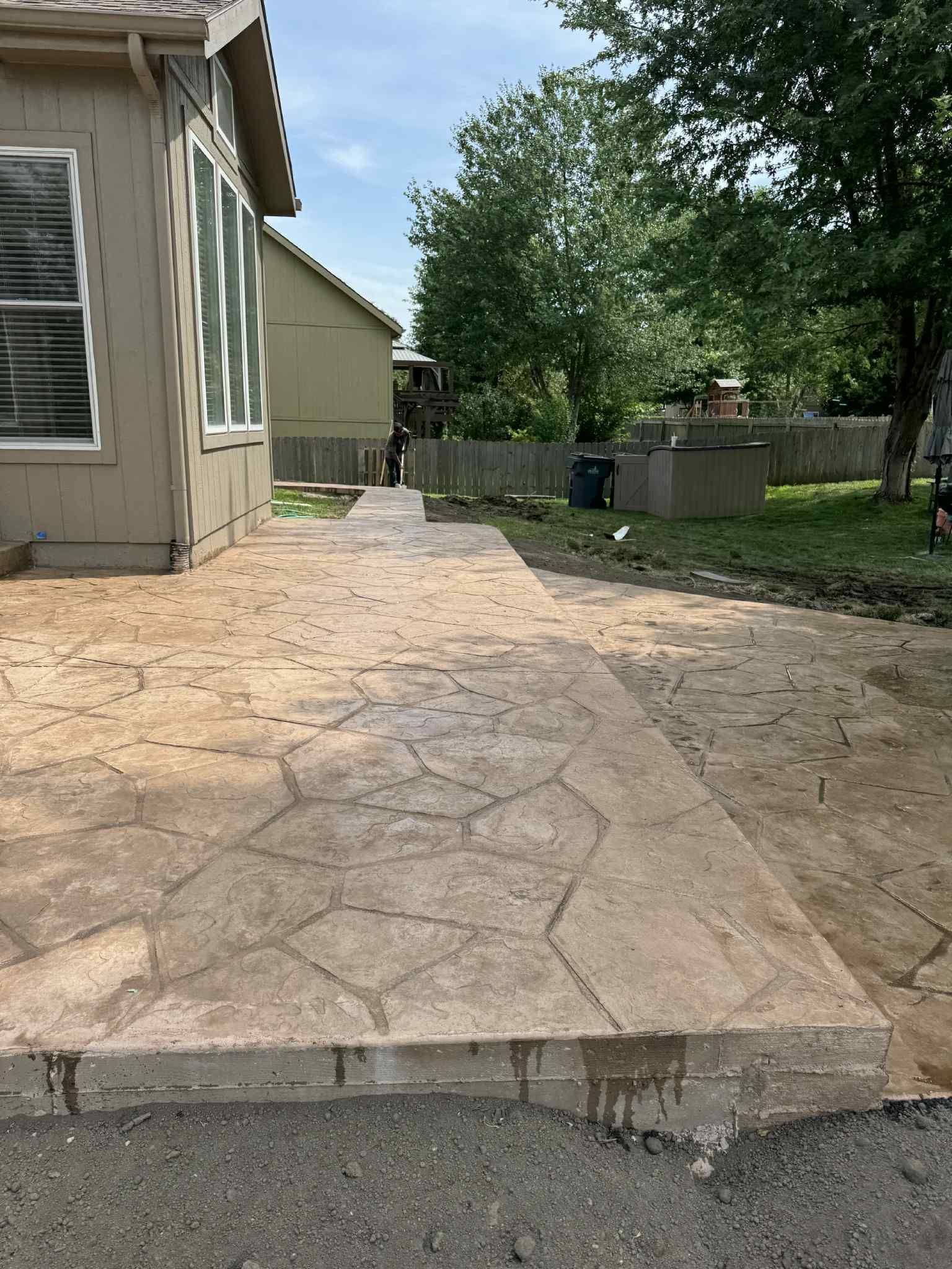 Stamped concrete patio 