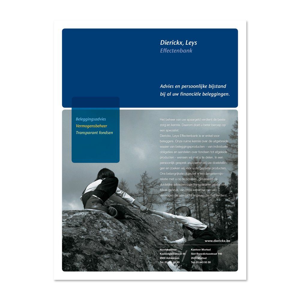 Grafische vormgeving advertentie Dierickx-Leys