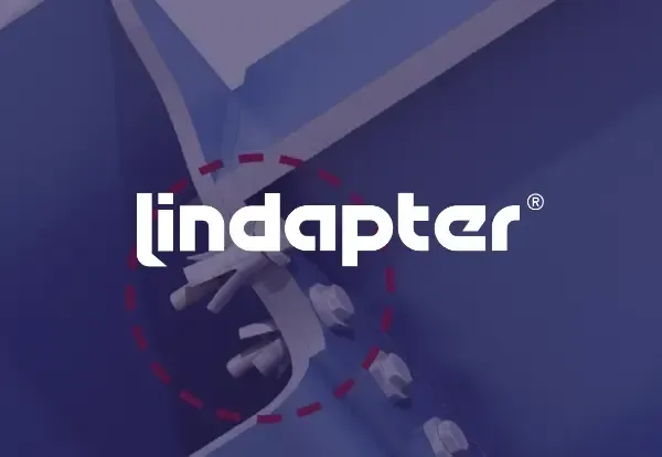 Lindapter logo over a purple industrial-themed background with metal components