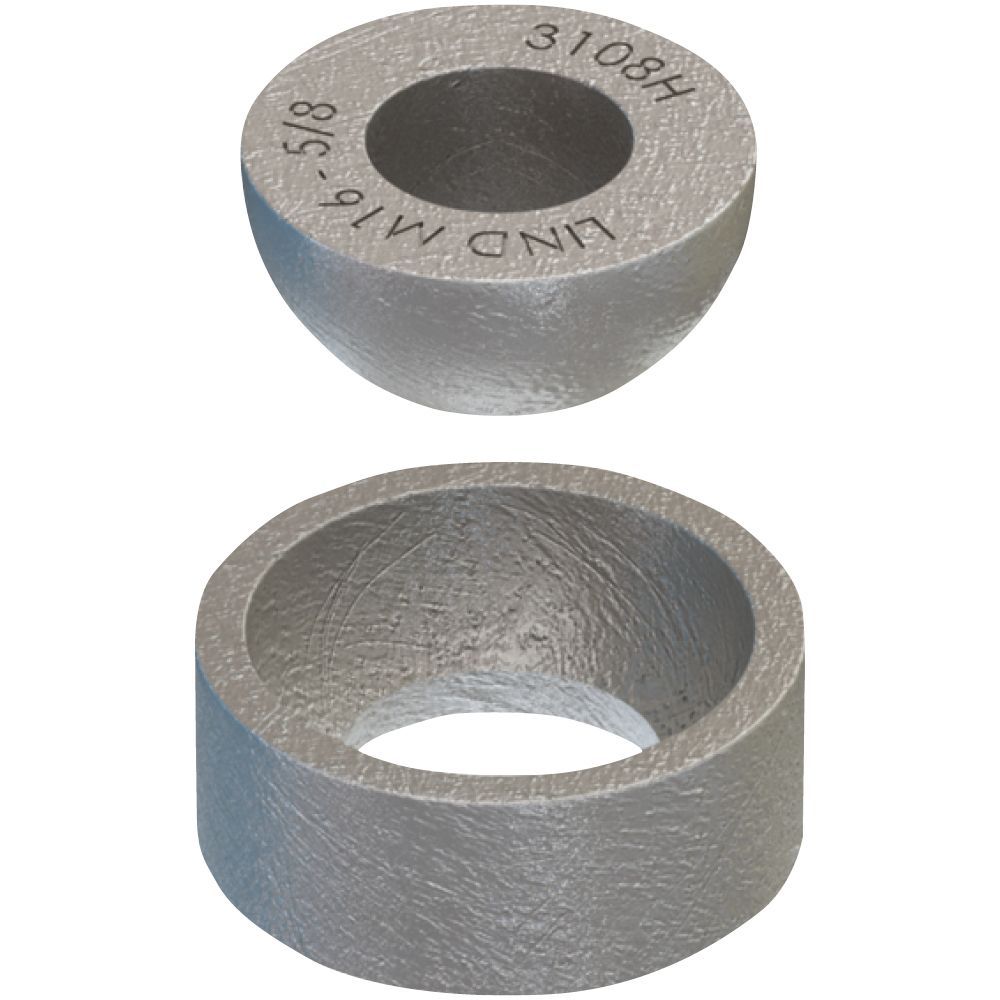 Two gray metal ring-shaped parts, one tapered and one straight, on a white background