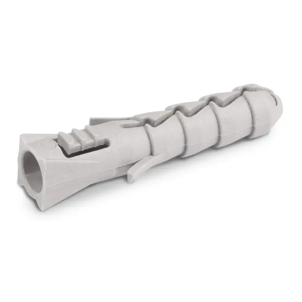 Gray plastic cable conduit with a clip, shown on a white background