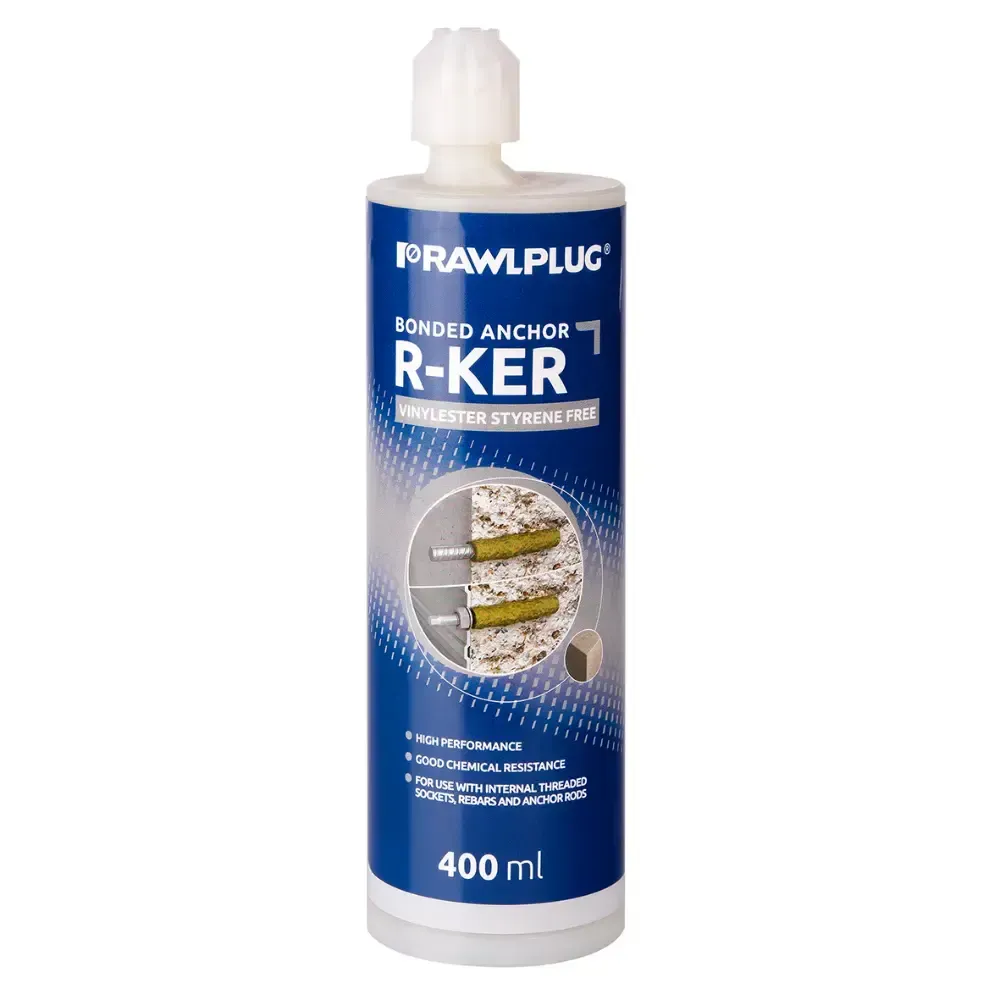 PRAMWPLUG bonded anchor resin cartridge, blue and white 400 ml bottle