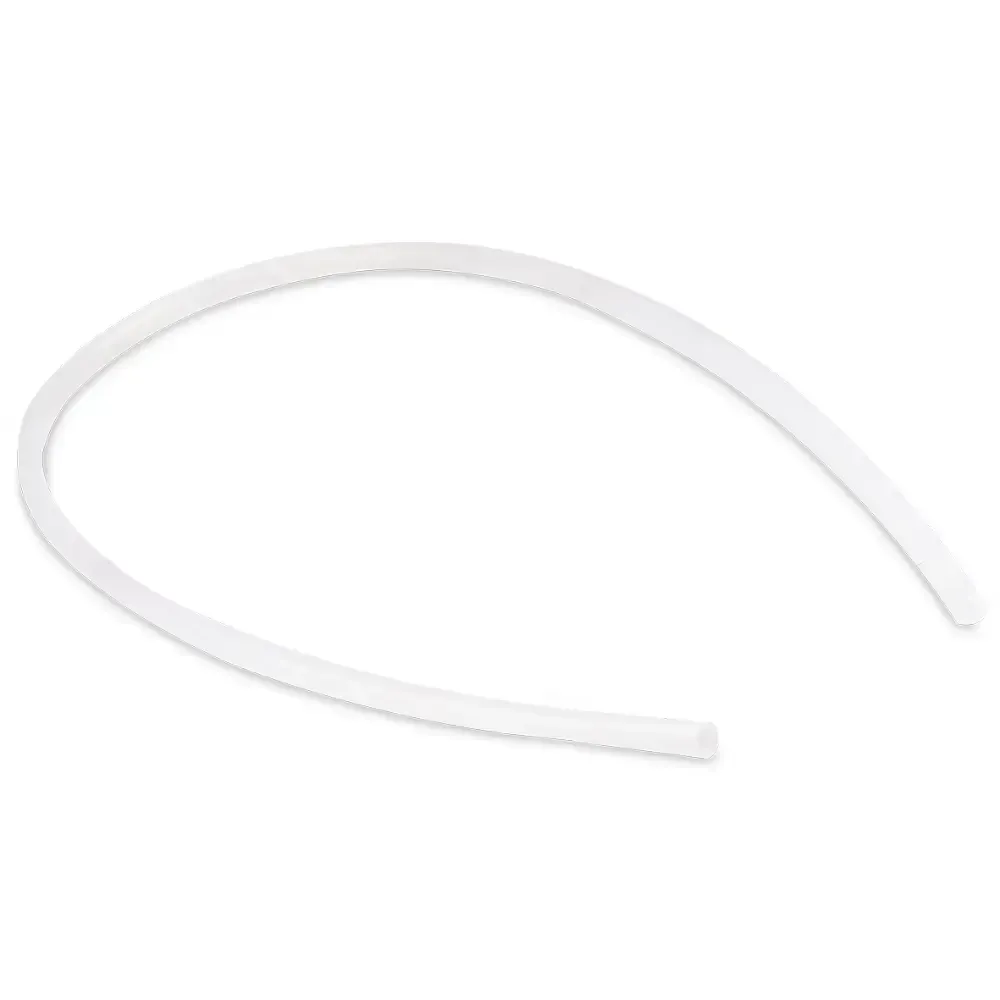 White curved plastic strip on a plain white background