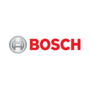 Bosch logo with red text and silver circular emblem