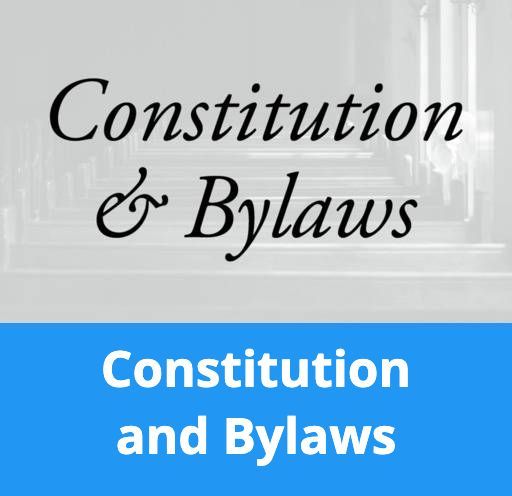 A sign that says constitution and bylaws on it