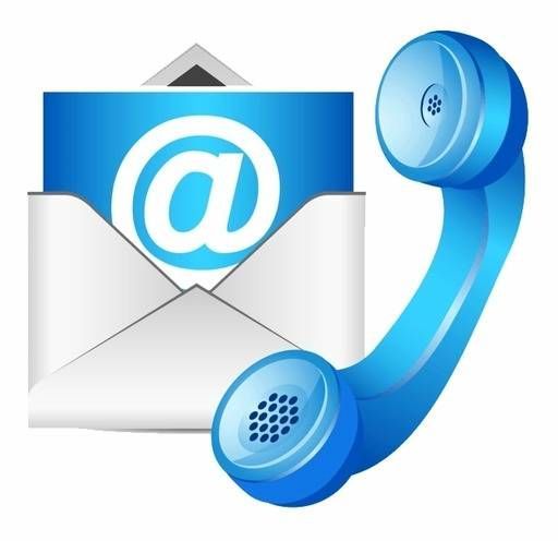 An envelope with an email address and a phone