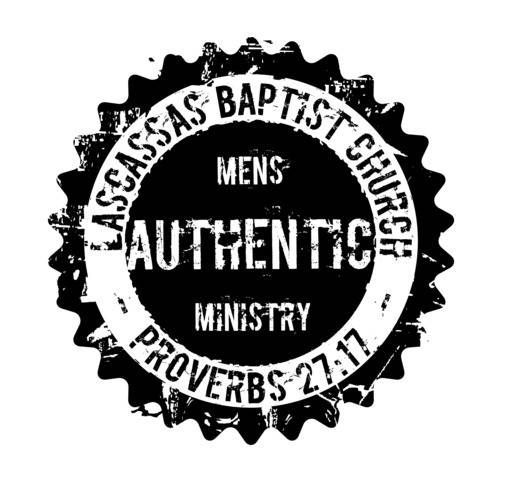 A black and white logo for a men 's baptist church