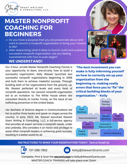 Nonprofit coaching for beginners flyer
