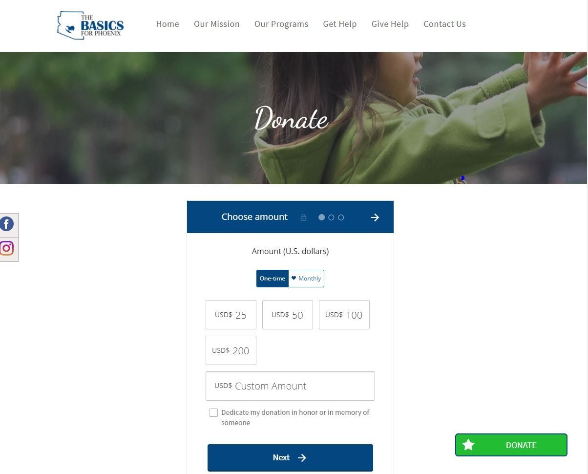a screenshot of a website with a picture of a child on it .
