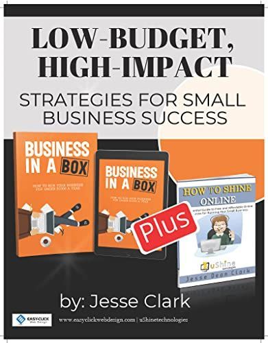 a book titled business in a box is sitting next to a tablet