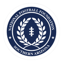 National Football Foundation Southern Arizona navy-blue circular logo with white laurel wreath and football icon