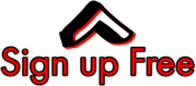 a sign that says `sign up free ' with an arrow pointing up