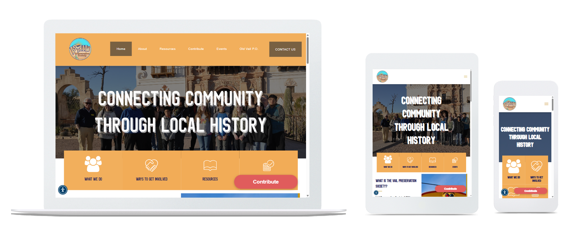 Responsive National Football Foundation website shown on laptop, tablet, and phone screens