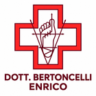 Logo con croce medica rossa, una mano e uno strumento, con la dicitura «Dott. Bertoncelli Enrico»