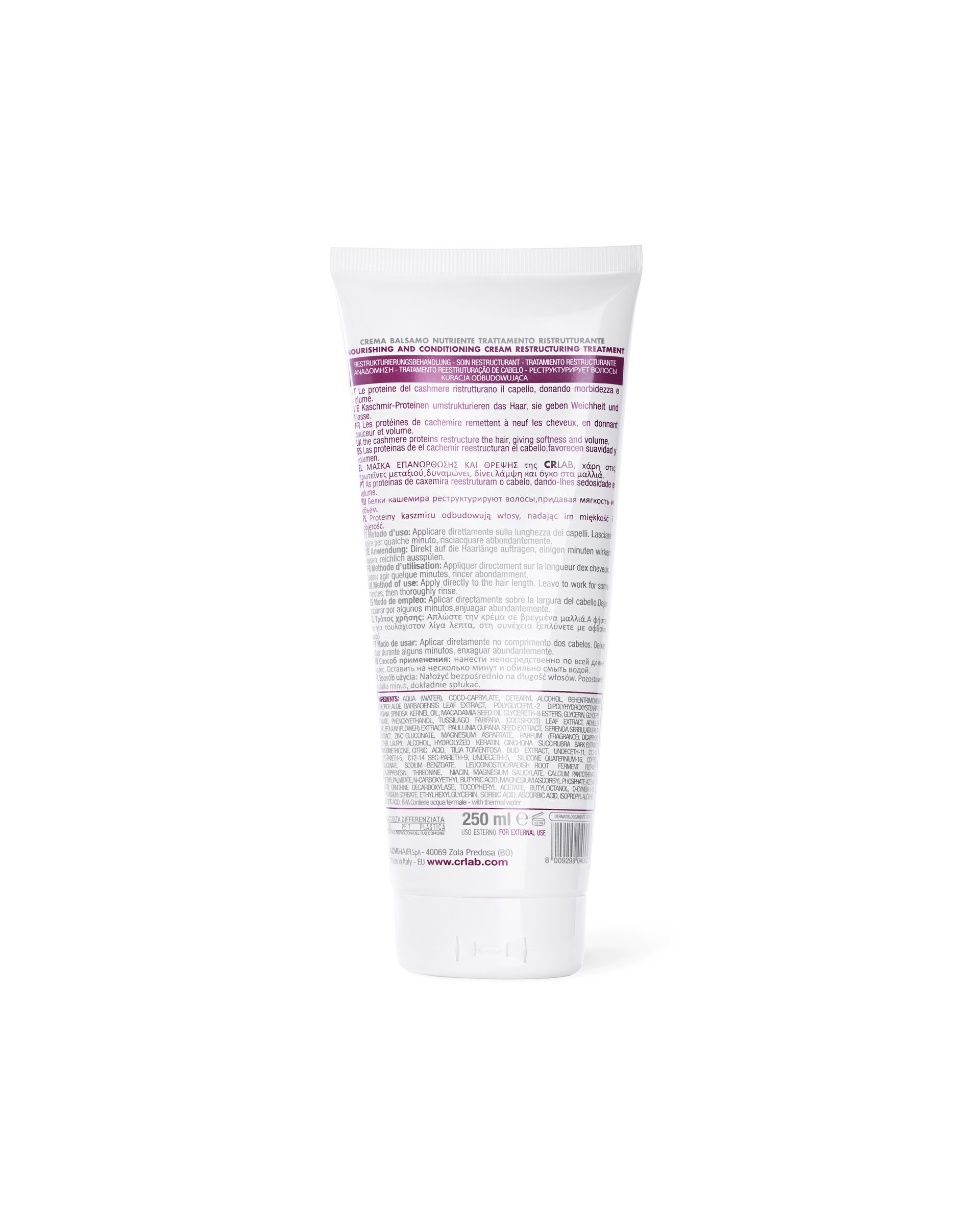 CRLAB nourishing conditioning cream tube in white with burgundy stripe branding