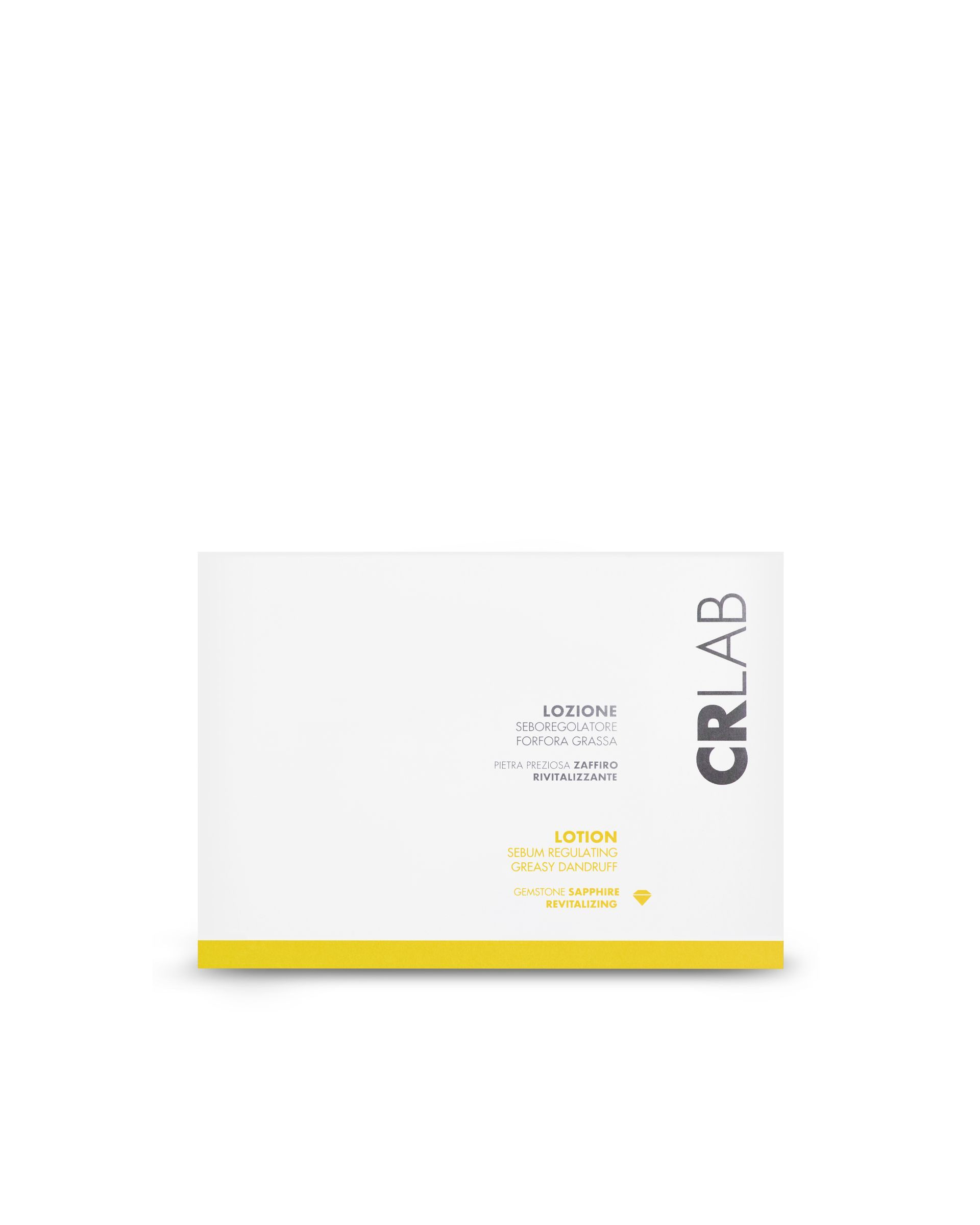 CRLAB sebum lotion back panel with detailed ingredient list and yellow band