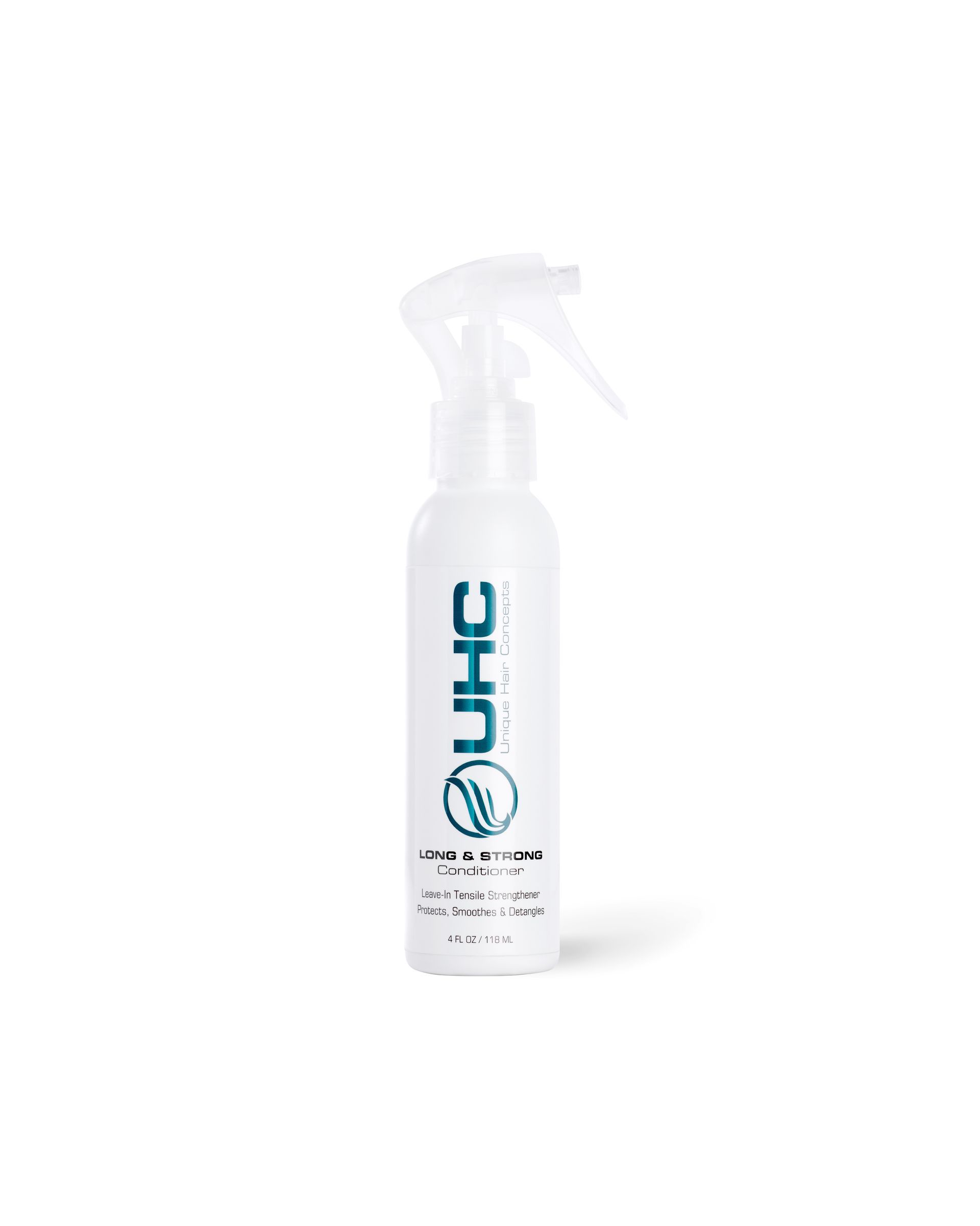White spray bottle with blue label on a white background