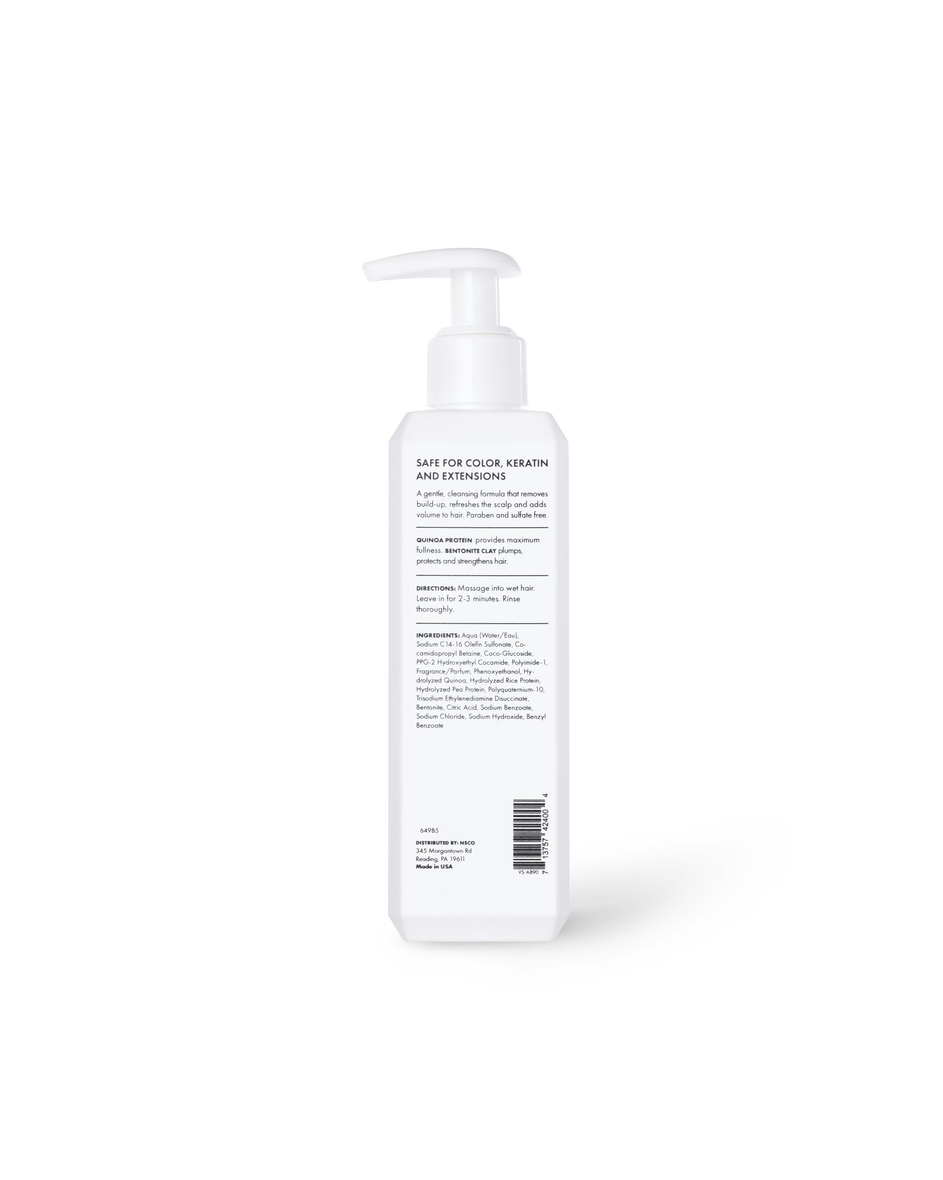 UHC Volume Shampoo white bottle with pump, teal branding and front label visible