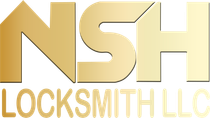 A golden, metallic-style logo reading 