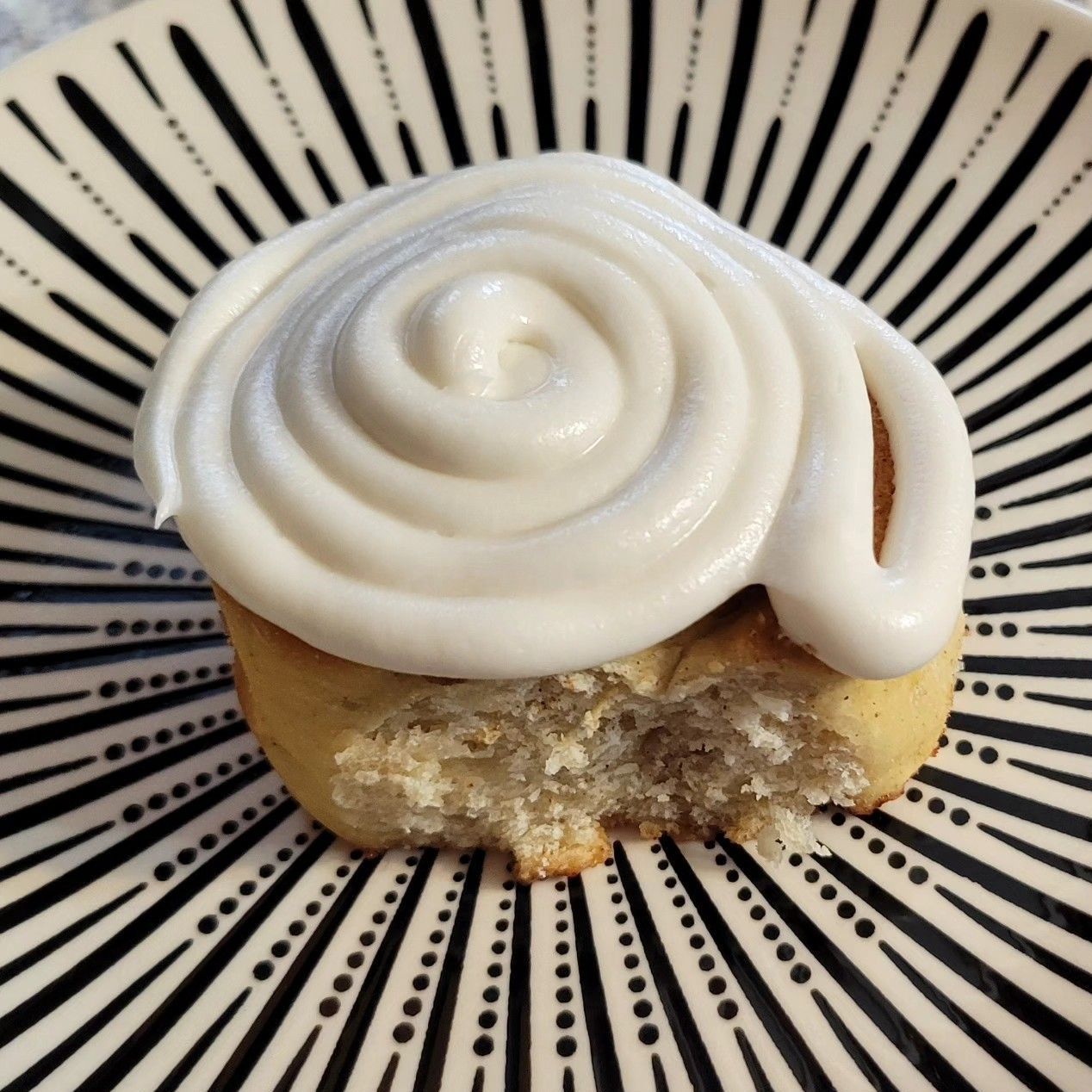 A homemade gluten-free, dairy-free cinnamon roll by Ostara's Grove