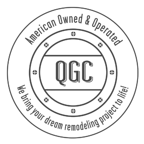 A logo for an american owned and operated remodeling company
