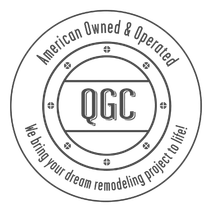 A logo for an american owned and operated remodeling company