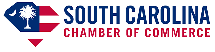 South Carolina Chamber of Commerce logo in blue, red, and white with palmetto emblem