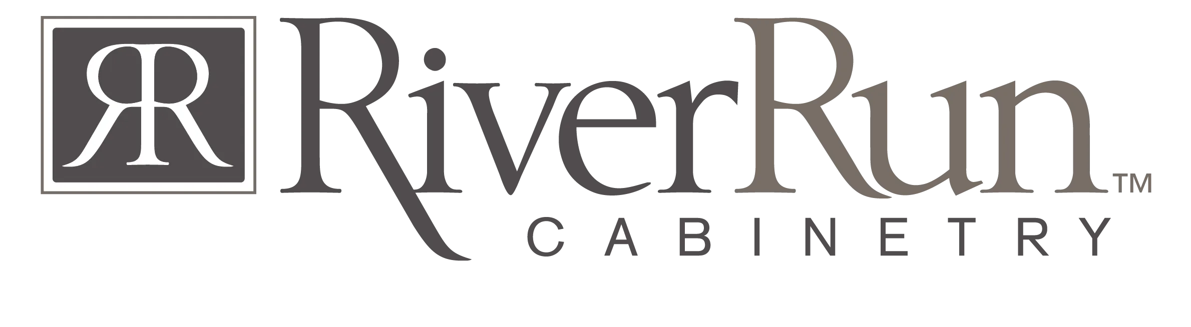 RiverRun Cabinetry logo with enclosed 