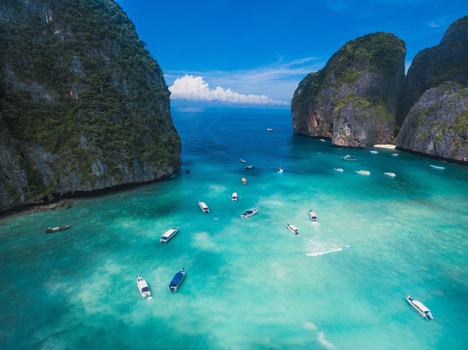 Krabi in Thailand with sea and mountains