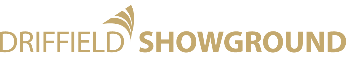 Driffield Showground logo with stylized wheat icon and gold text on white background