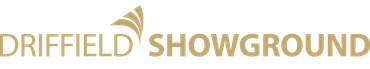 Driffield Showground logo with stylized wheat icon and gold text on white background