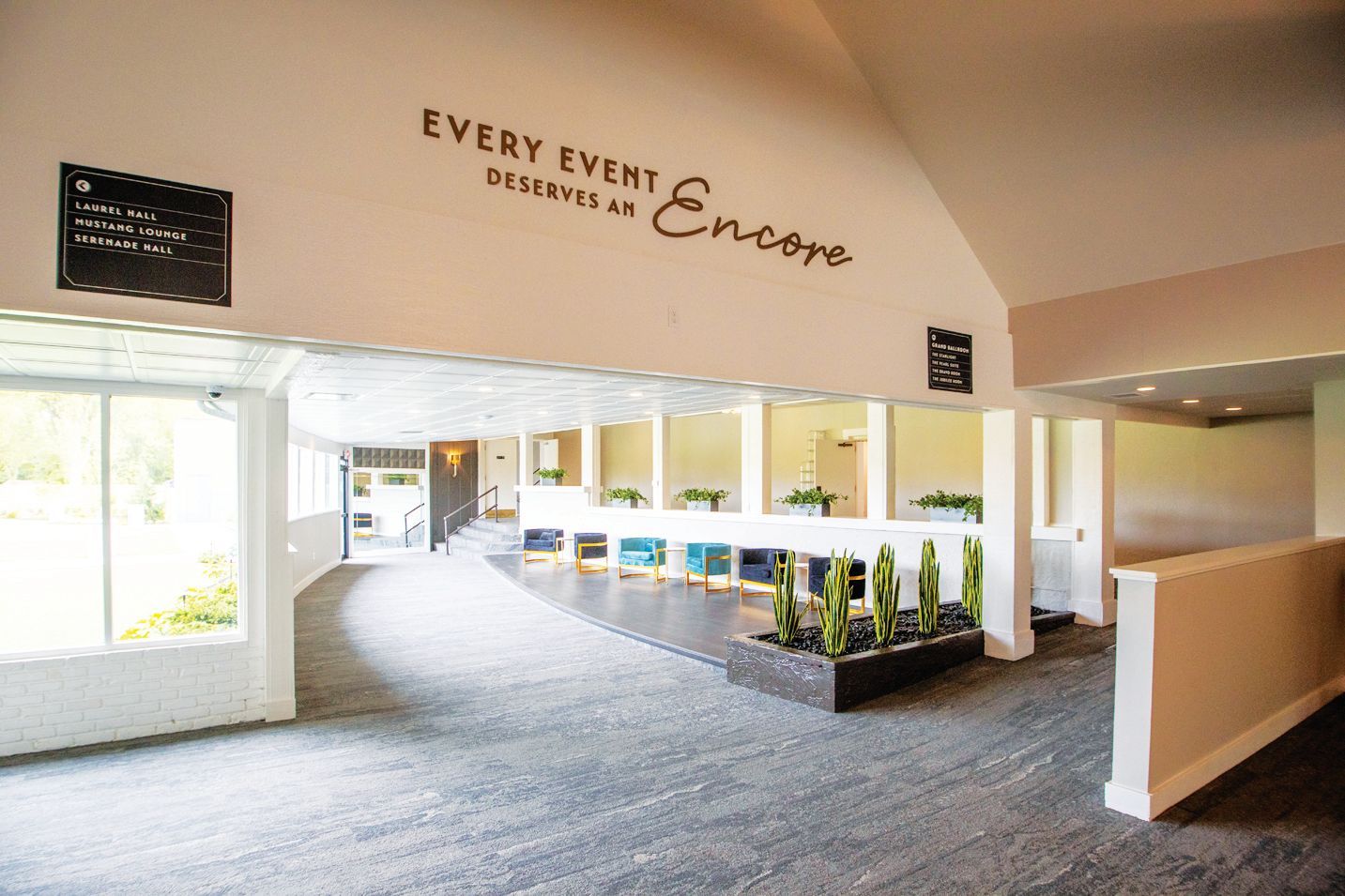 Bright lobby with 