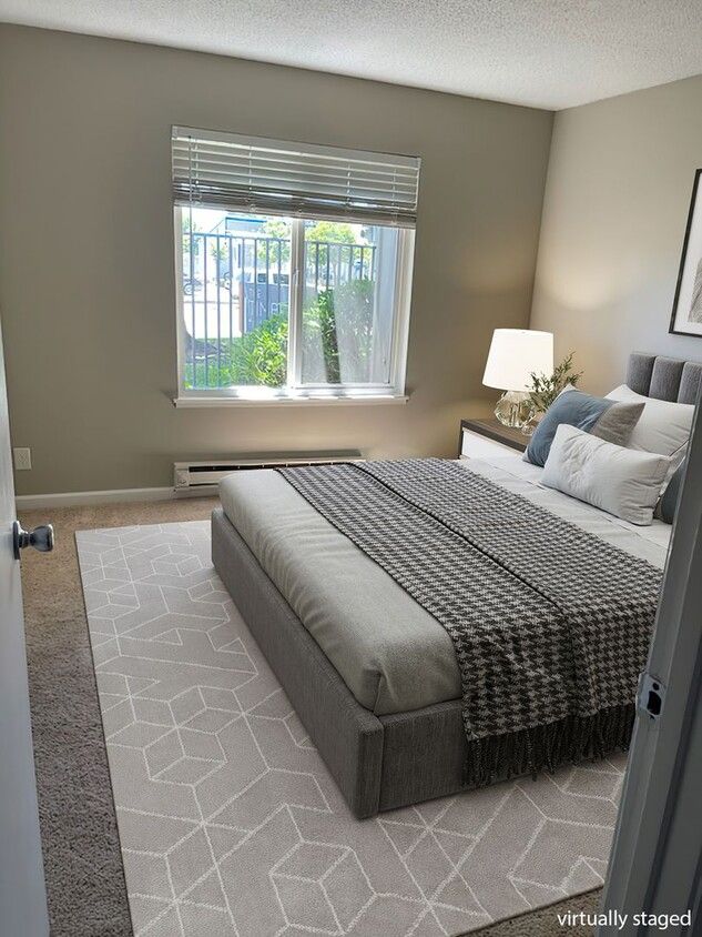 timbers apartment bedroom staged